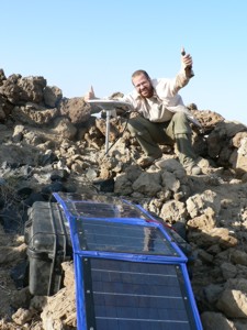 James Hammond after installing GPS receiver on flanks of Gabho