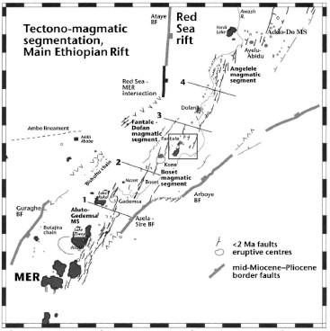 Figure 2 Tectonic map of the Main Ethiopian Rift